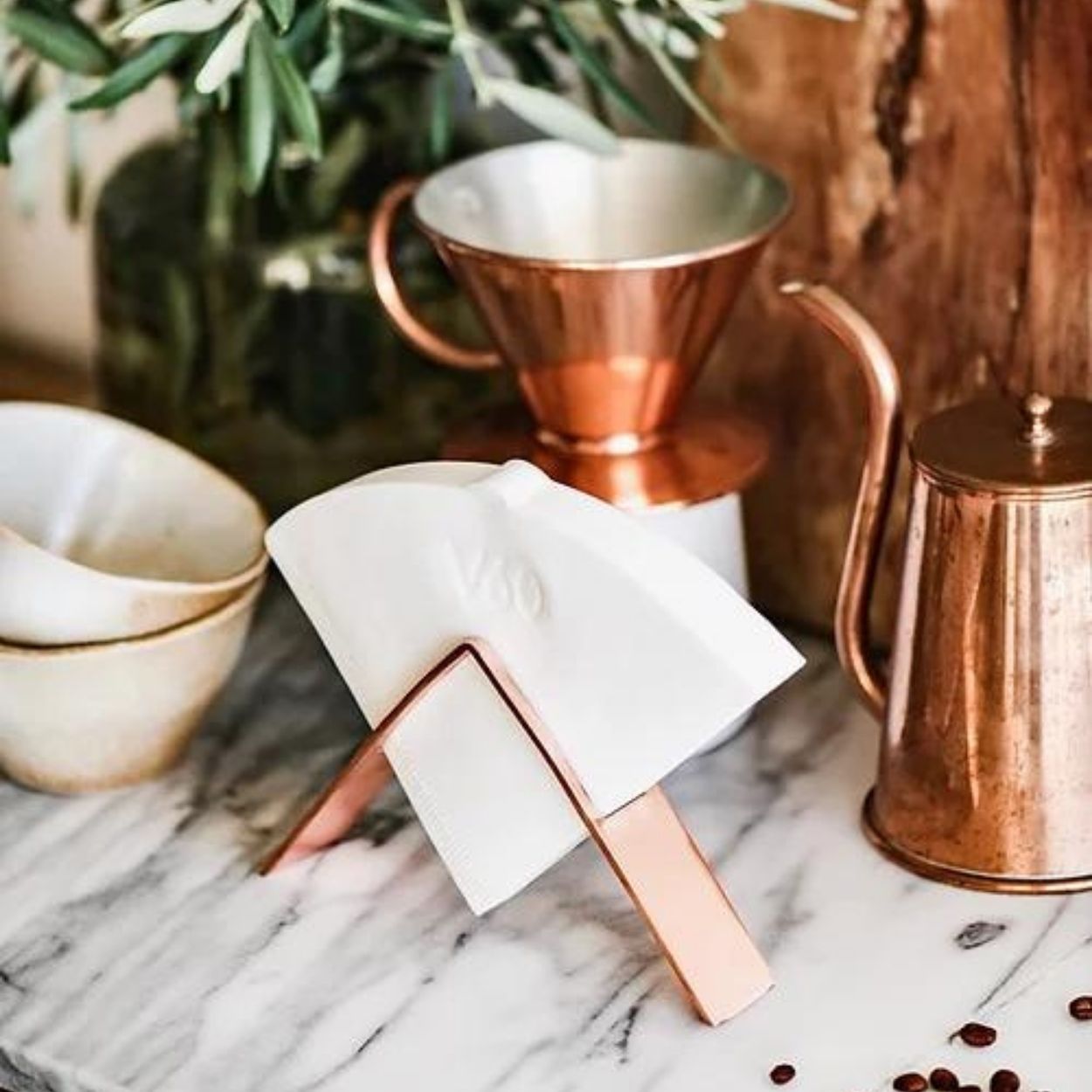 Bakır İstanbul Bakır Kağıt Kahve Filtre Tutacağı