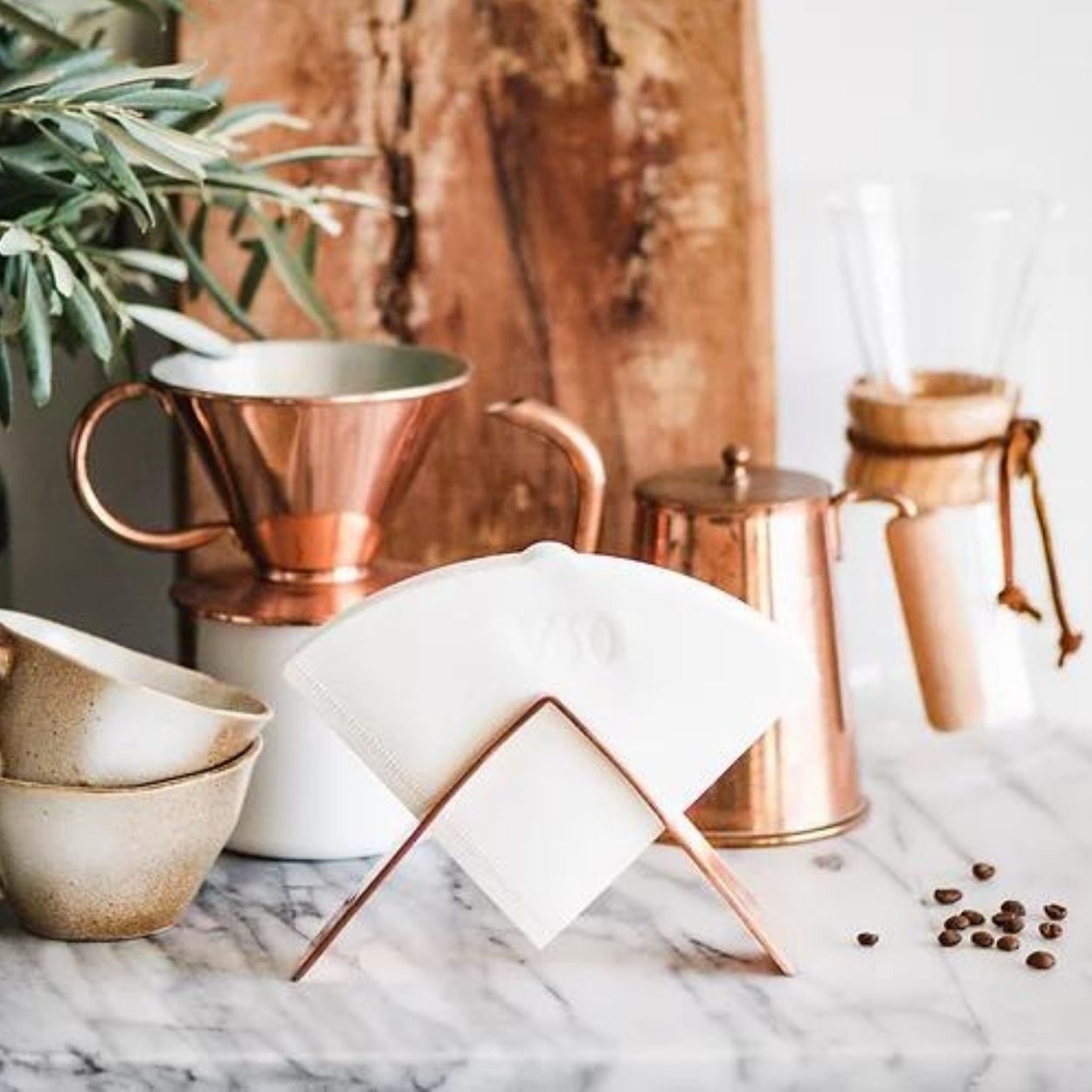 Bakır İstanbul Bakır Kağıt Kahve Filtre Tutacağı