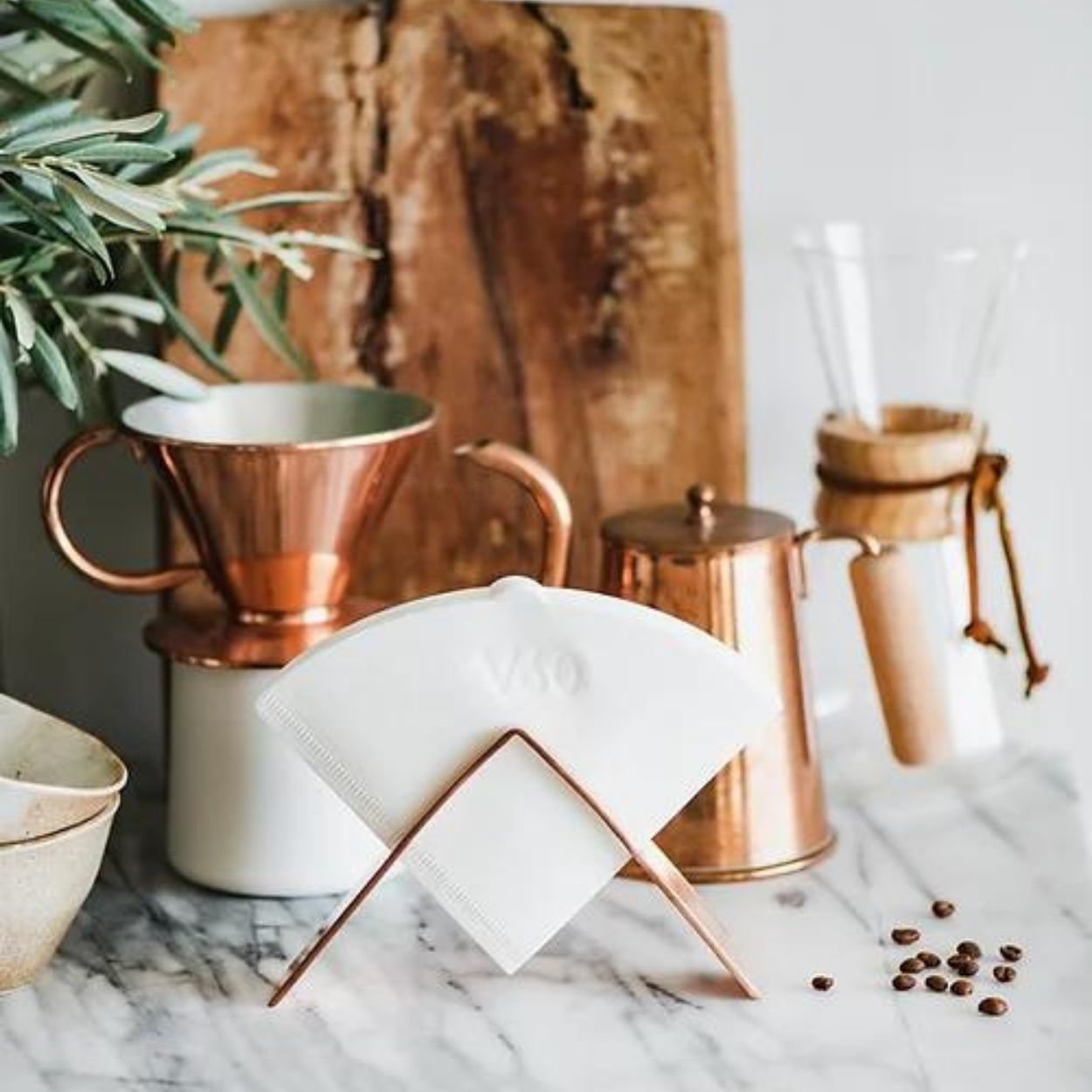 Bakır İstanbul Bakır Kağıt Kahve Filtre Tutacağı