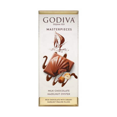 Godiva Masterpieces Milk Chocolate Hazelnut Oyster Tablet 83 g