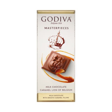 Godiva Masterpieces Milk Chocolate Caramel Lion Tablet 86 g