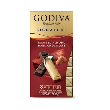 Godiva Mini Bars Kavrulmus Bademli Bitter, 8 Adet Stick