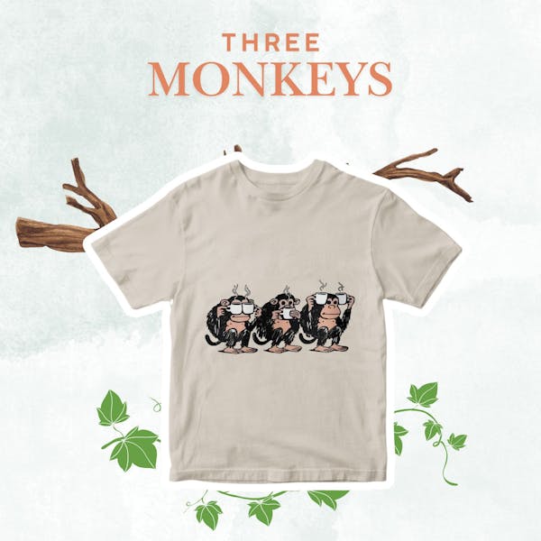 KahhveCom Coffee Monkeys Baskılı Tişört
