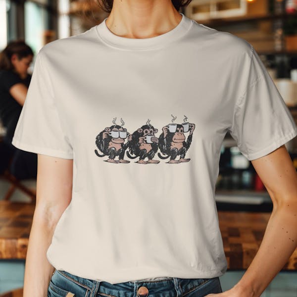 KahhveCom Coffee Monkeys Baskılı Tişört