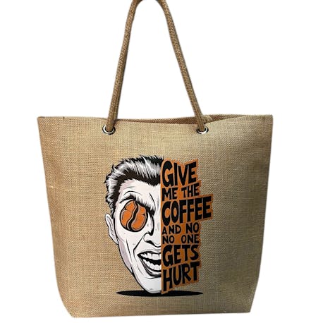 KahhveCom Doğal Hasır Çanta Give Me Coffee