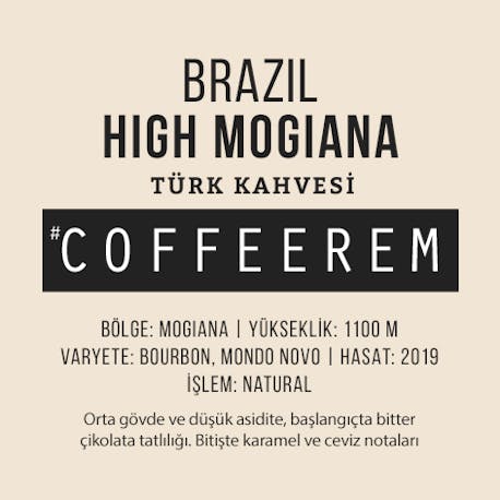 Coffeerem Brazil High Mogiana Türk Kahvesi 100G